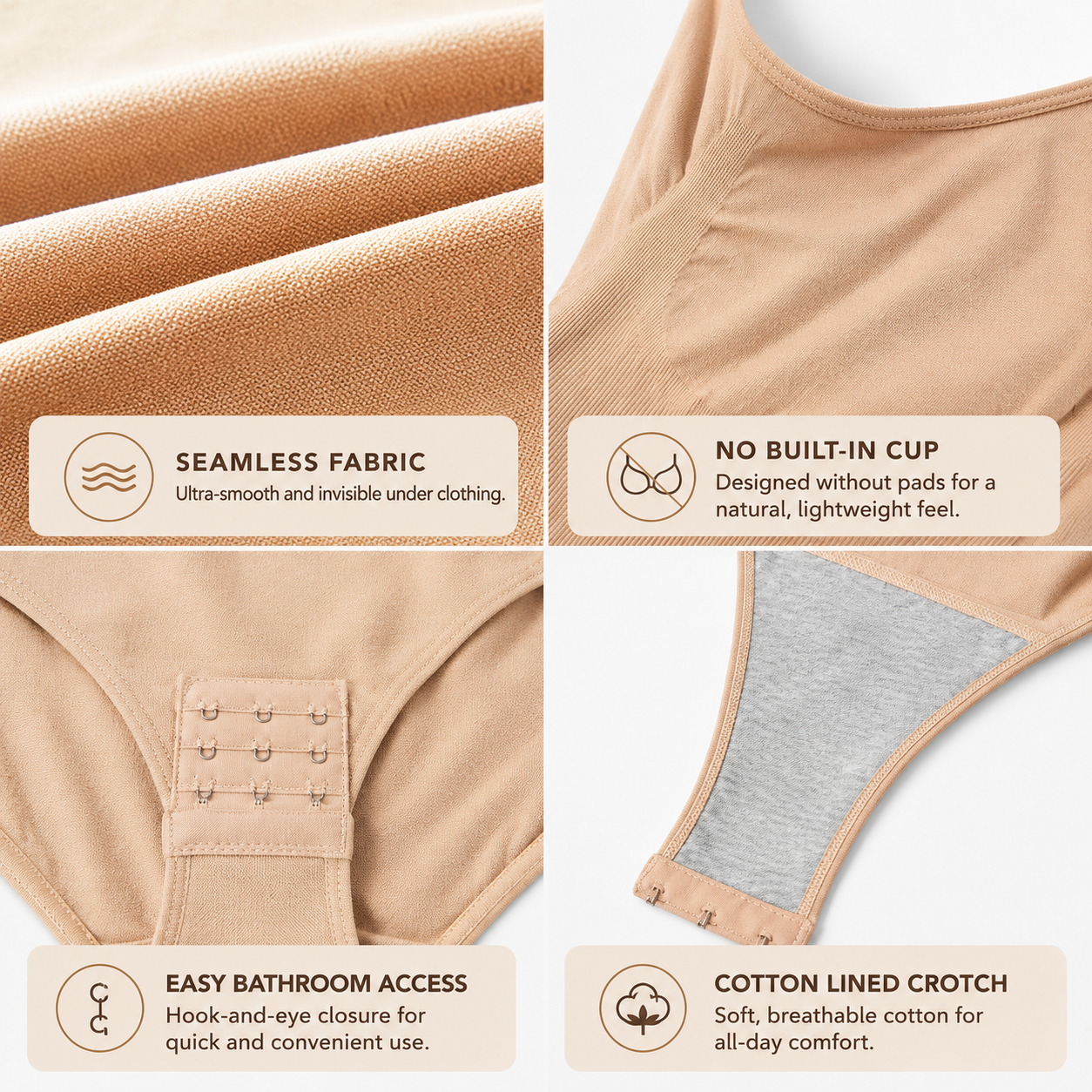 LuviGlow FormFit™ Bodysuit — product benefits infographic
